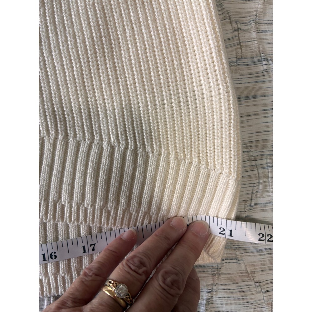 J.Crew Womens Cream Shaker Stitch Turtleneck Sweater Relaxed Fit Pullover Size S - Picture 9 of 14